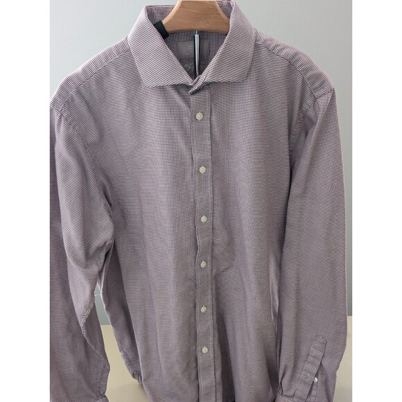 Savoy Taylors Guild Moss Bros Men's Dress Shirt Size 17 Geometric Print Office - Picture 2 of 12